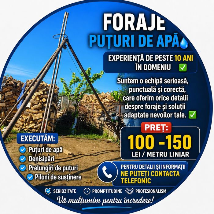 Foraje puțuri apa