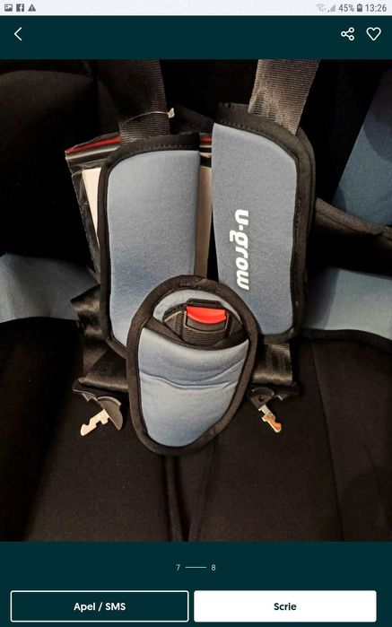 SCAUN/INALTATOR AUTO pentru copii 3 - 12 Ani U GROW - NOU - 450 Lei