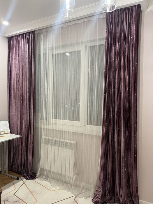 Шторы с тюлью и стразами