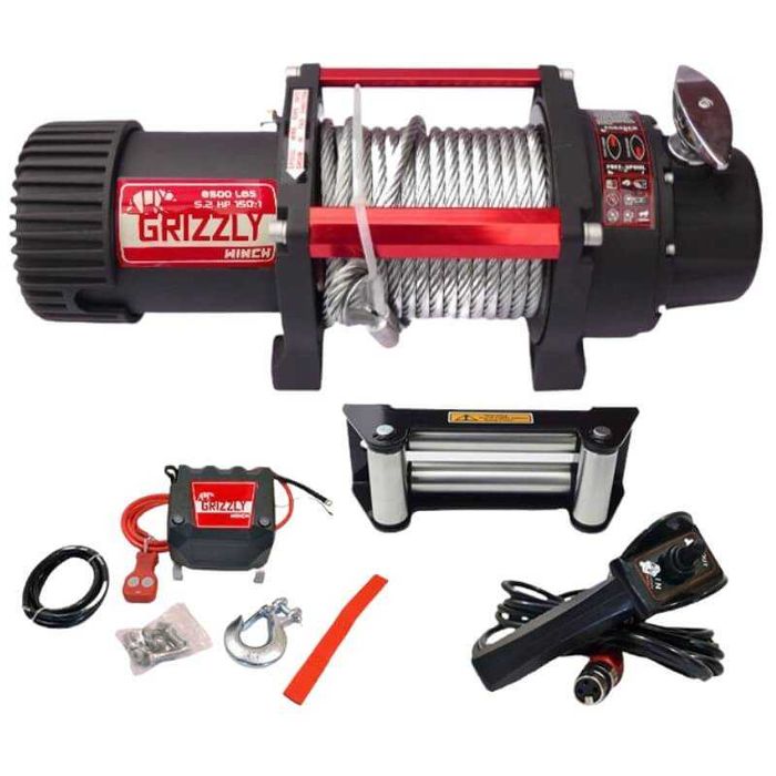 Troliu Grizzly Winch 8500LBS (3855KG) cablu de otel 12V