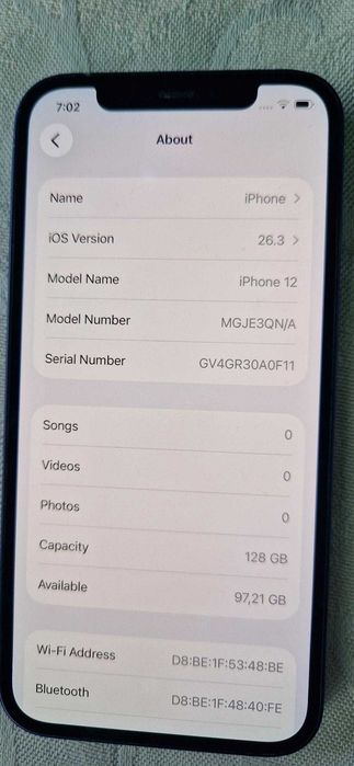 iPhone 12  128GB   батерия на 83%