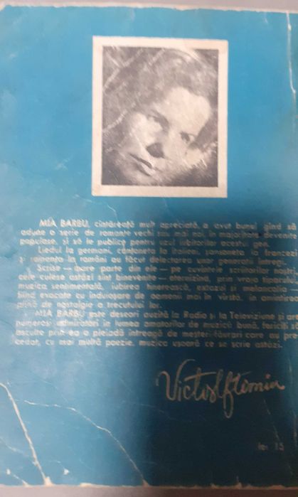 Carte rara '150 de romante', autor Mia Barbu, Editia 1976, 60 lei