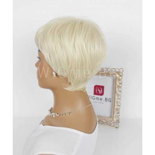 Къса руса перука с бретон Алина