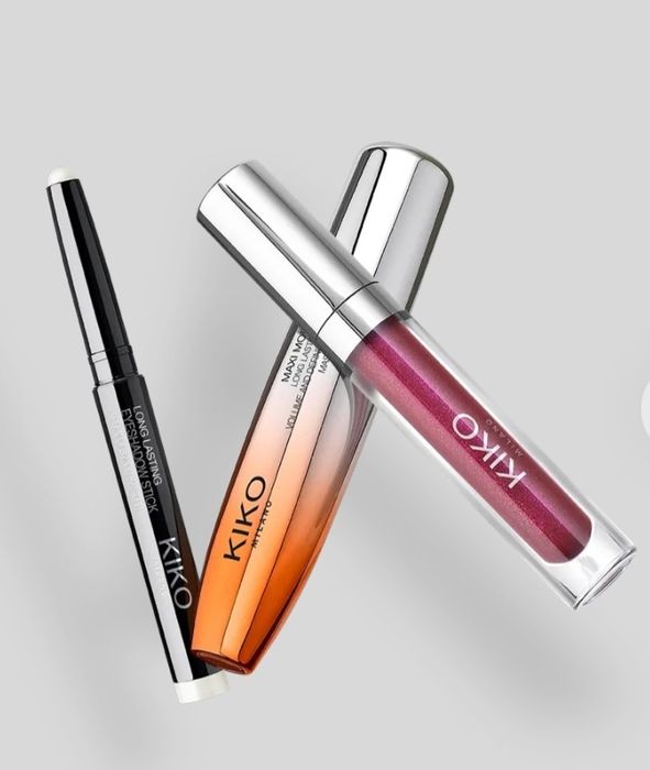 Комплект Kiko Milano - гланц, спирала и сенки.
