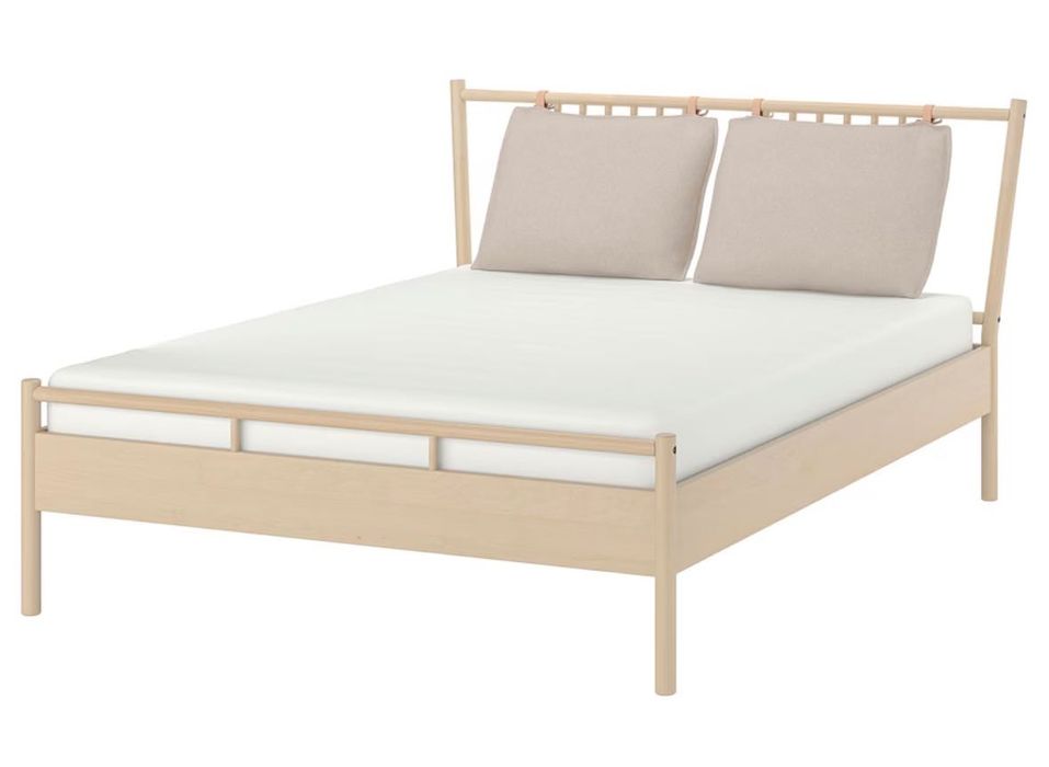 BJÖRKSNÄS
Cadru pat, furnir mesteacăn/mesteacăn/Lönset, 160x200 cm