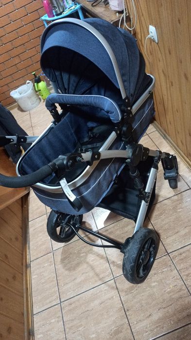 Коляска 2 в 1 синяя