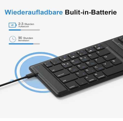 Сгъваема клавиатура OMOTON KB567, акумулаторна безжична Bluetooth