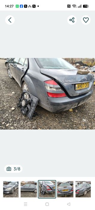 Piese volan airbag scune ușa aripa capota bara portbagaj cutie viteze faruri radiatoare fuzeta cardan stopuri toba ecu modul Mercedes s classe w221