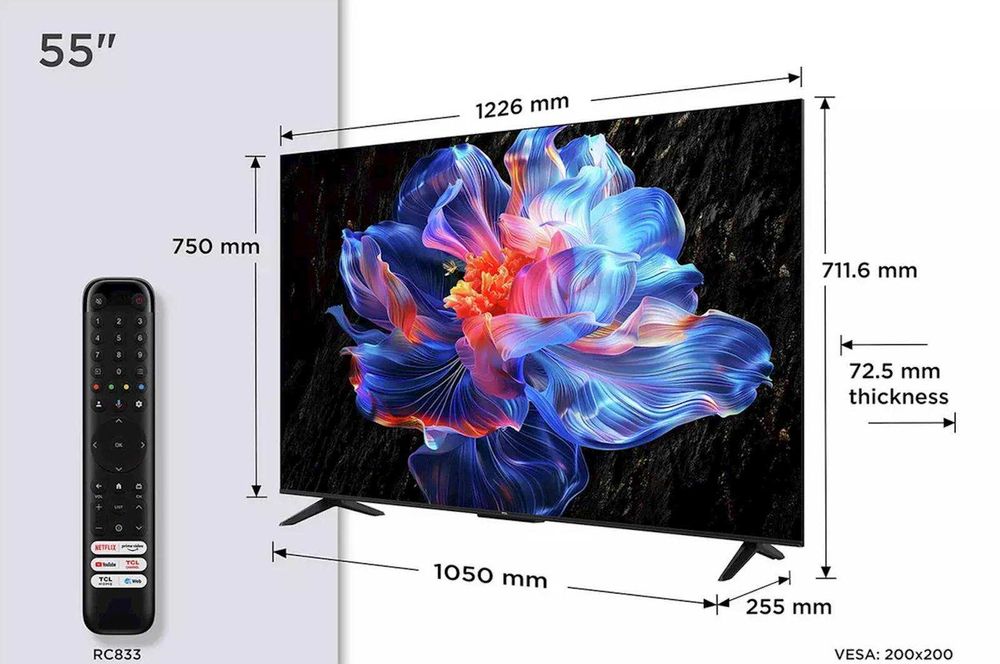 ТВ TCL 43P635 4K Goggle TV Безрамочный по Низкой цене+Доставка!