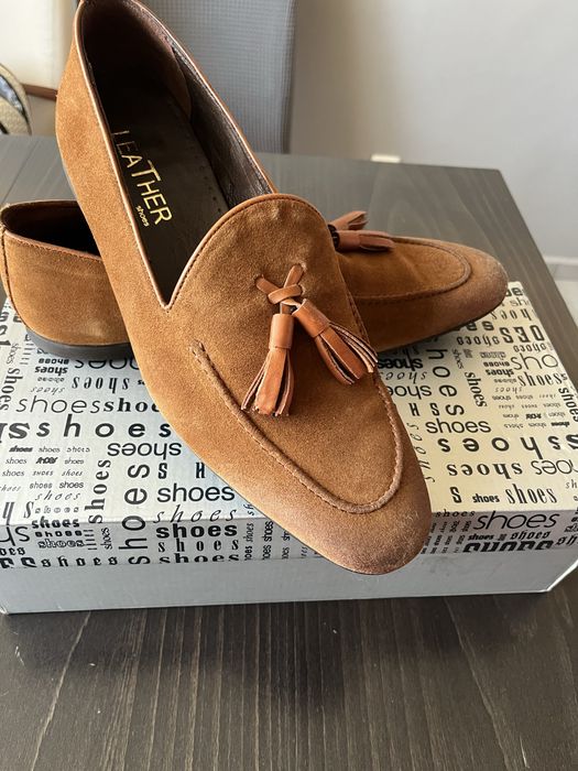 Мъжки мокасини от естествен велур