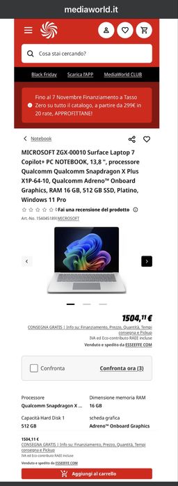 Microsoft Surface Laptop 13.8” X Plus 16GB 512GB Platinum Nou Sigilat