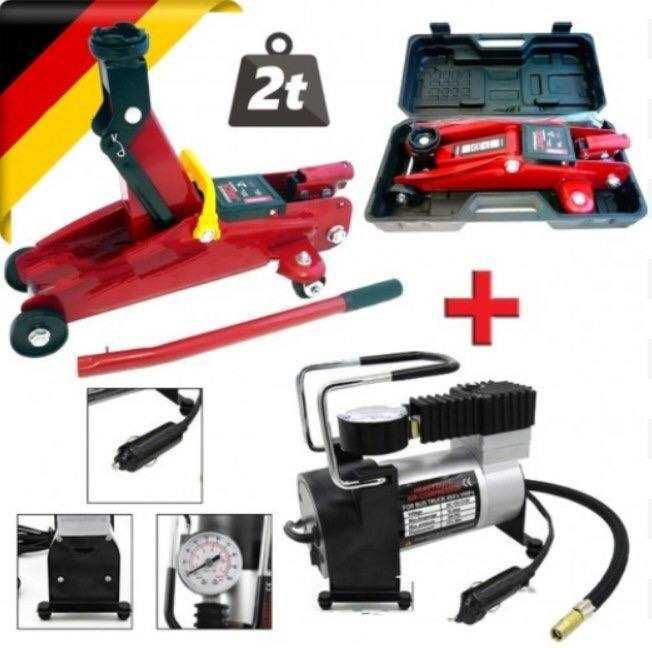 Промо WerkBull Крик 2т крокодил в куфар + компресор 12v + 3 накрайник