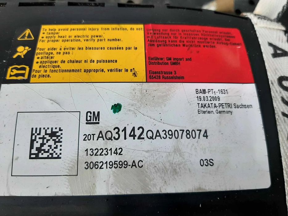 airbag scaun stanga  opel vectra c  13223142