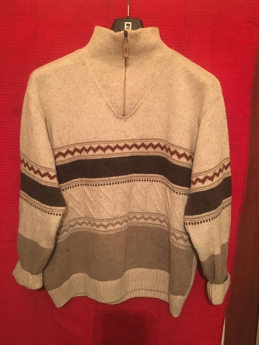 Бял зимен пуловер 2XL