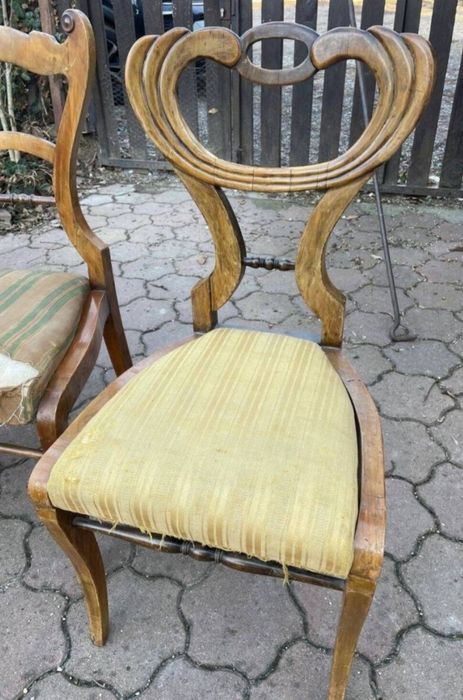 Scaune Biedermeier 3 bucati.Masa metalic medical