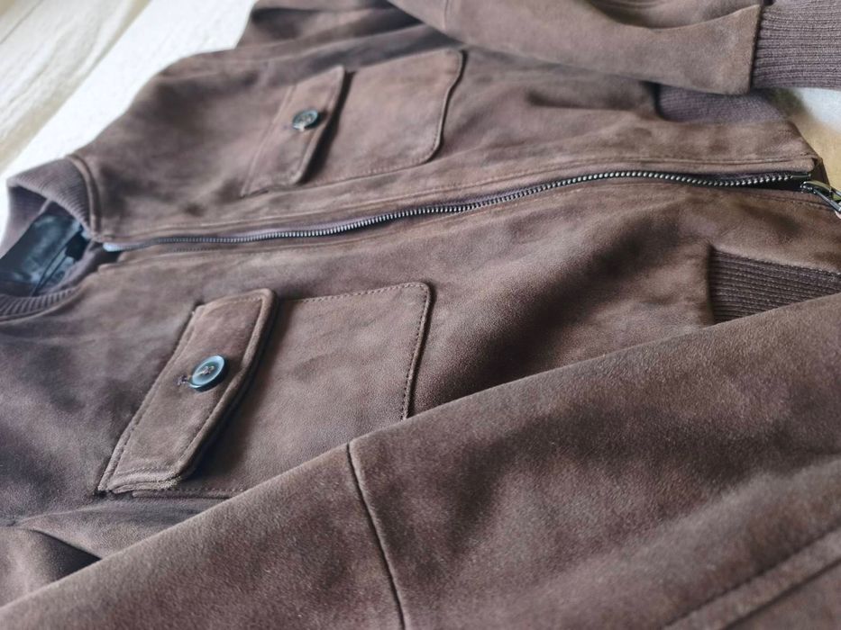 Яке от естествен велур кафяво Zara