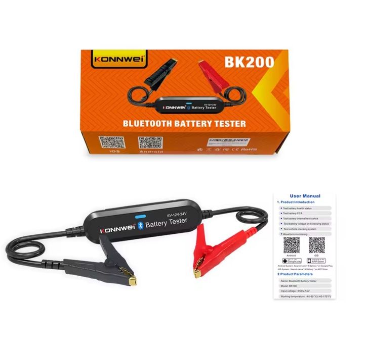 Безжичен тестер за акумулатори, товарна вилка.