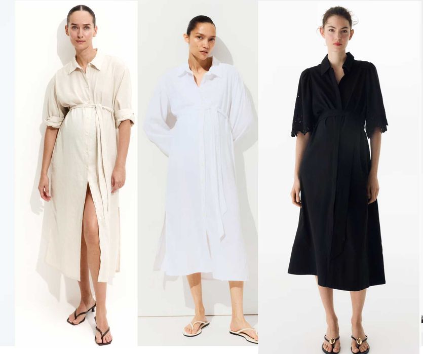 Новые платья H&M, лен/хлопок, размер L (50/56) / XL(54/60)/ XXL(58/64)