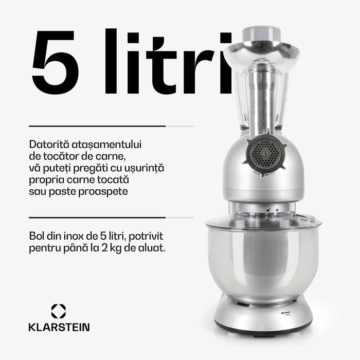 Robot de Bucătărie cu Mașină de Tocat Carne Klarstein