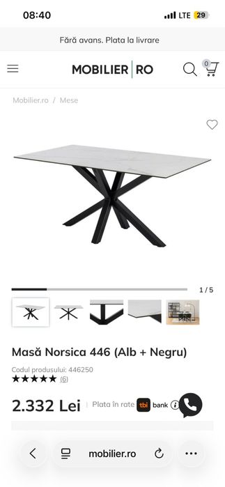 Masa ceramica/sticla călită ca noua 160 cm