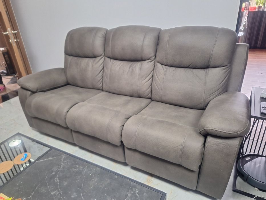 ПРОМОЦИЯ Диван тройка с функция релакс, сив цвят