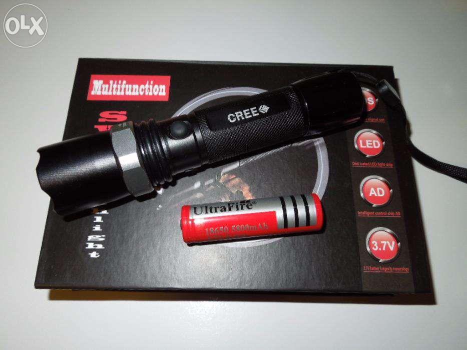 Lanterna metalica cu zoom si Led Cree Q5 acumulator 3.7V OFERTA!