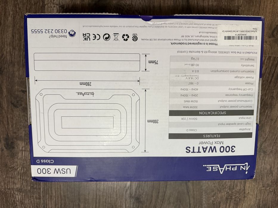 In Phase subwoofer compact underseat 300w