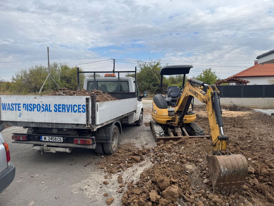 Услуги с мини багер и самосвал