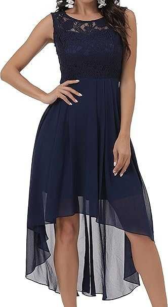 Rochie de seara eleganta, Navy-blue, dantela, REDUSA de la 280RON