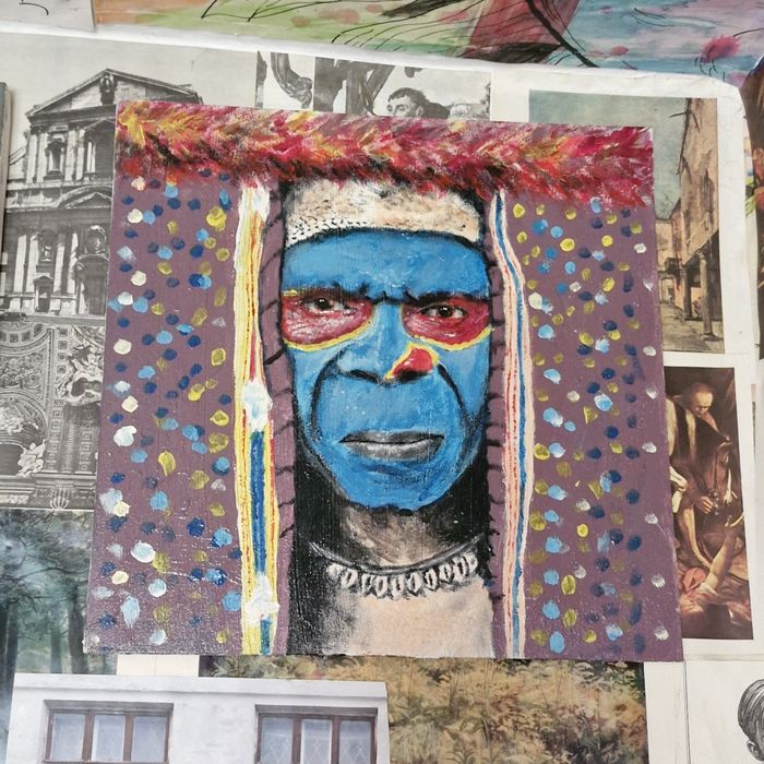 Картина. Акрил. "Папуас"