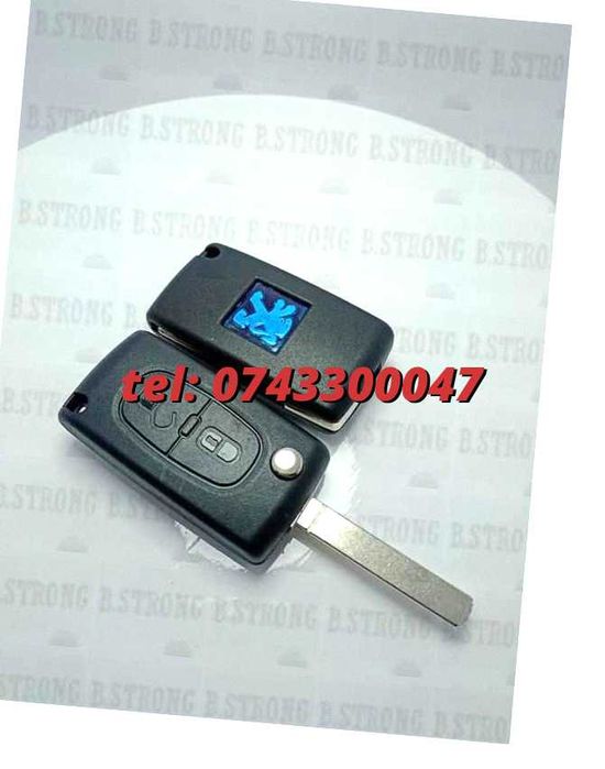 Capac Cheie Tip Briceag Citroen Peugeot 2 Taste Cheie Auto Lama Rezerva Buton Cheie Auto Briceag