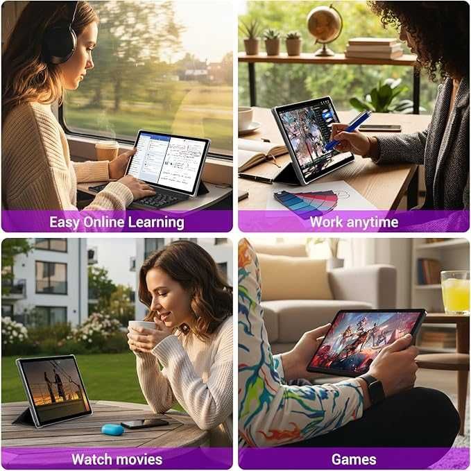 11 инчов Android 15 таблет с 5G WiFi с клавиатура ,мишка ,калъф,стилус