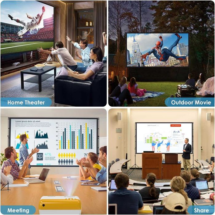 Ecran de proiectie LEORFI 180 inch cu suport, portabilexterior 16:9 HD