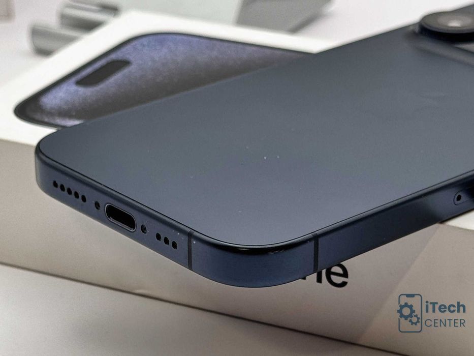 iPhone 15 Pro, 128GB, Blue, 100% батерия, КАТО НОВ, 1г. ГАРАНЦИЯ!