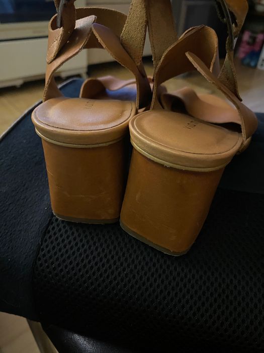 Sandale piele camel
