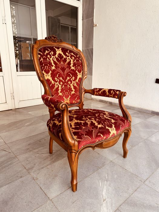 Италианско винтидж кресло – масивно дърво, рококо стил