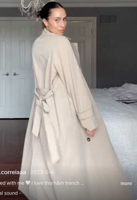 Palton Lung MASSIMO DUTTI – Bej – Mărimea 36 – Primăvară/Toamnă