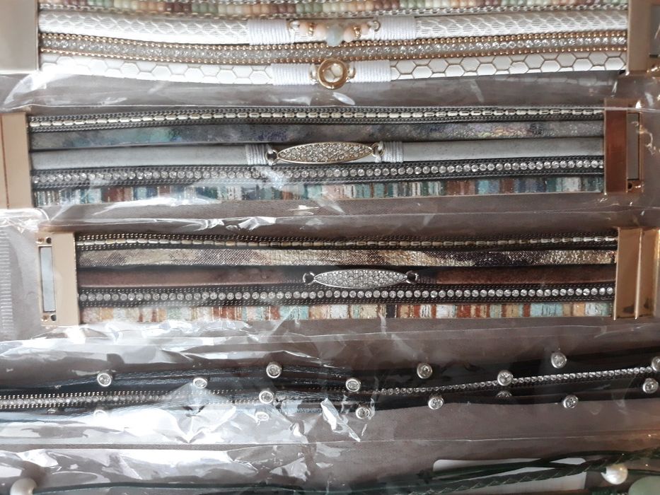 Нови гривни кожа, мъниста, камъни