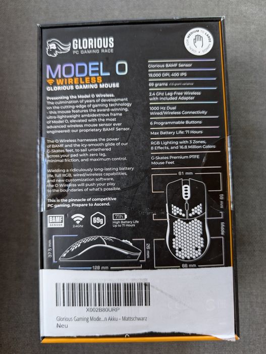 SIGILAT - Mouse Gaming Wireless Glorious Model O - Matte Black