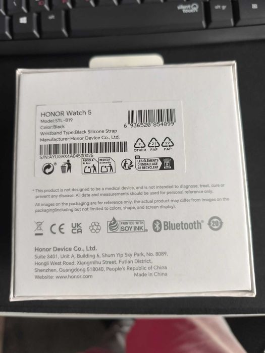 Смарт часовник Honor Watch 5 STL-B19 Чисто нов, неразопакован, AMOLED, GPS, Black