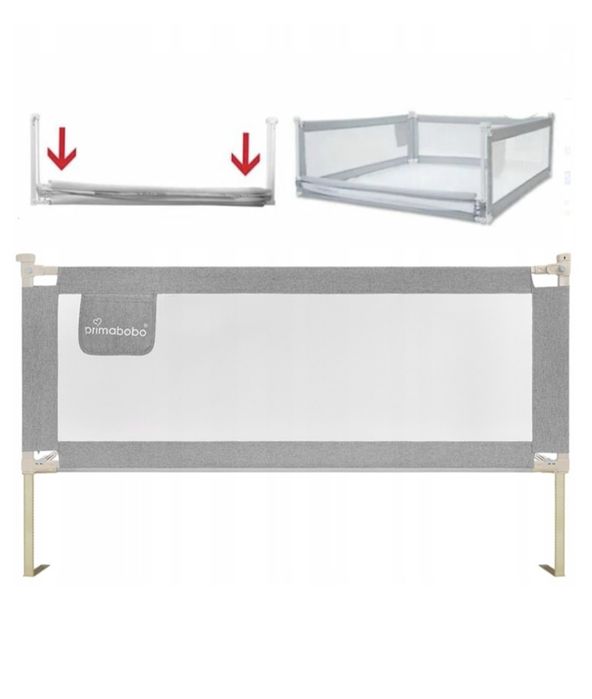 Bariera protectie pat culisanta XXL 200 cm Classic Primabobo, inaltime reglabila 68-98 cm