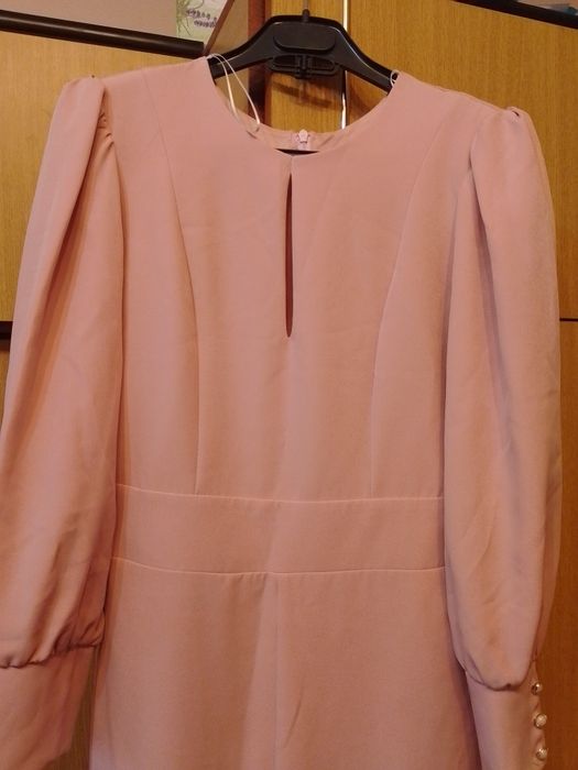 Rochie midi eleganta roz prafuit mărimea 36-S ,