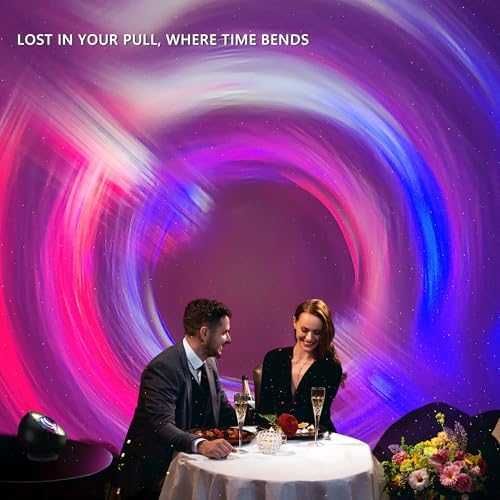 Нов 3D галактика прожектор със звезди и черна дупка нощна лампа стая