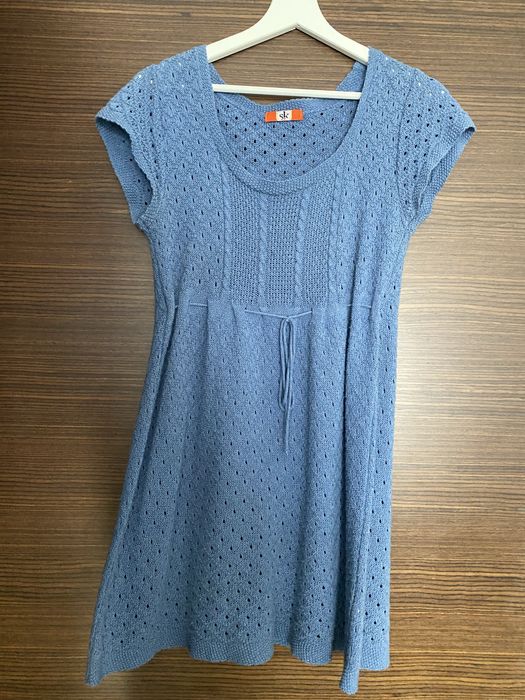 Rochie tricotata bleu ciel