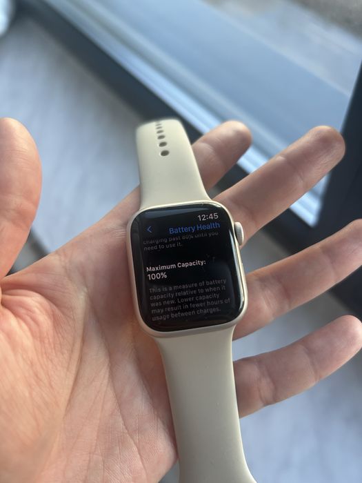 Battery health 100% Apple Watch Series 9, 41 мм, Starlight S/M