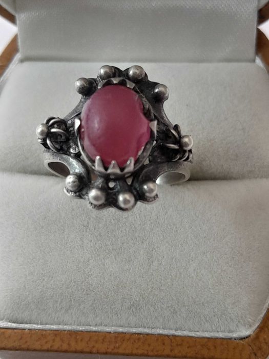 Inel f. vechi argint 875 marcat - 3 poansoane - mărime: 16,2/51mm