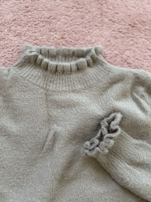 Pulover maro crem simplu XS volane