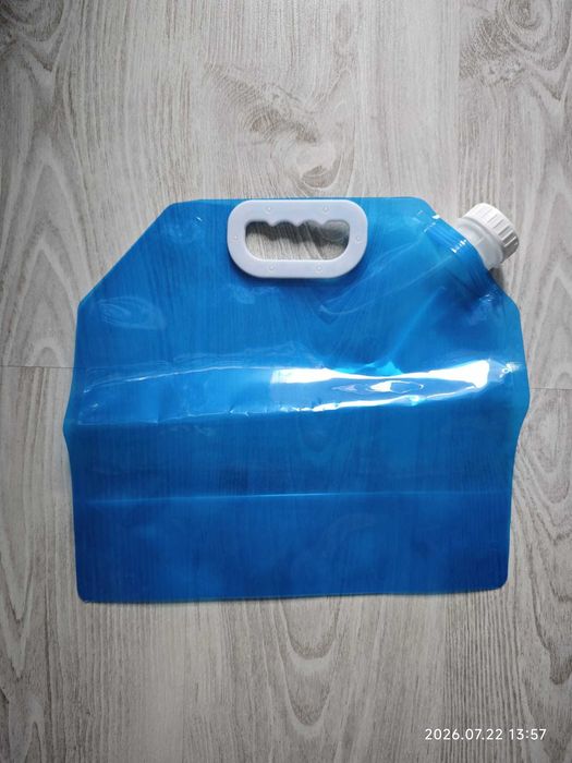 Bidon pliabil pentru apa, 5L portabil, cu maner, albastru