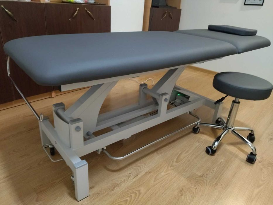 Козметичен/фризьорски стол -табуретка Trag 49/65 см - тъмно сива