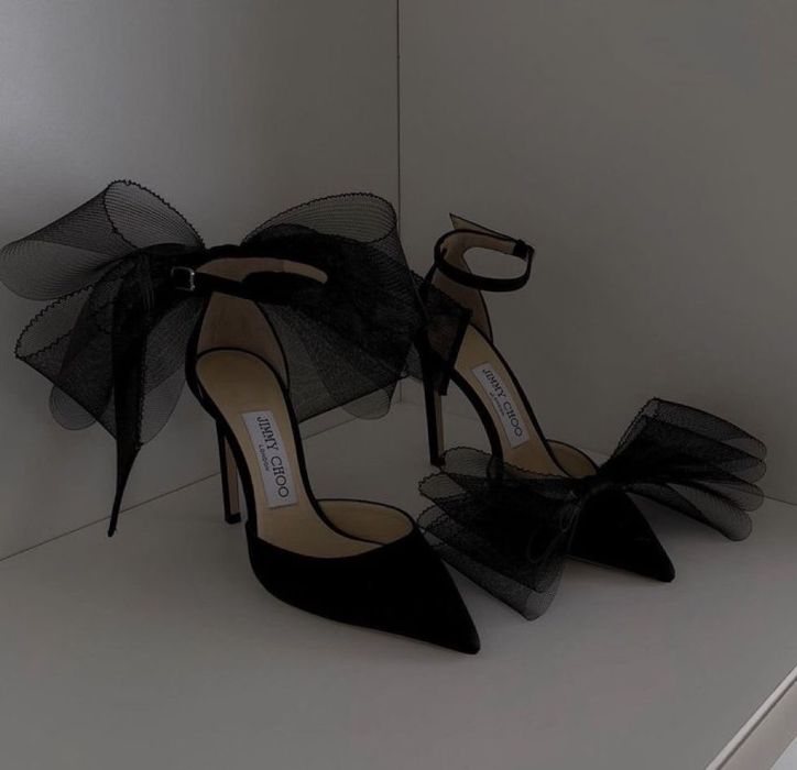 Туфли черные с бантиком от jimmy choo